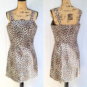ARIZONA leopard animal print skirtall overall pinafore dress